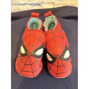 Robeez Spider Man Marvel Soft Sole Baby Shoes 0-6 Months Spider-Man Shoes EUC